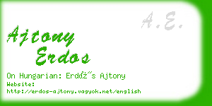 ajtony erdos business card